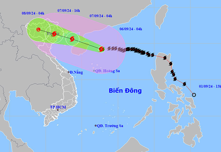 Bão số 3 (Yagi) mạnh cấp 16, di chuyển 20 km/giờ theo hướng tây- Ảnh 2. Bão số 3 (Yagi) mạnh cấp 16, di chuyển 20 km/giờ theo hướng tây- Ảnh 2.