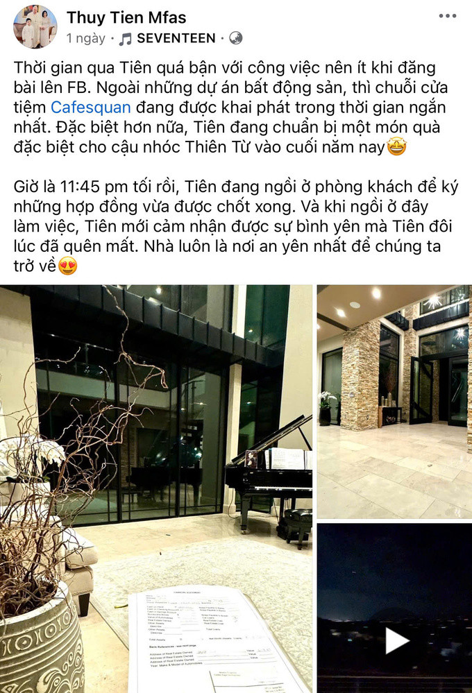 Nguồn: Facebook của doanh nhân Thuỷ Tiên