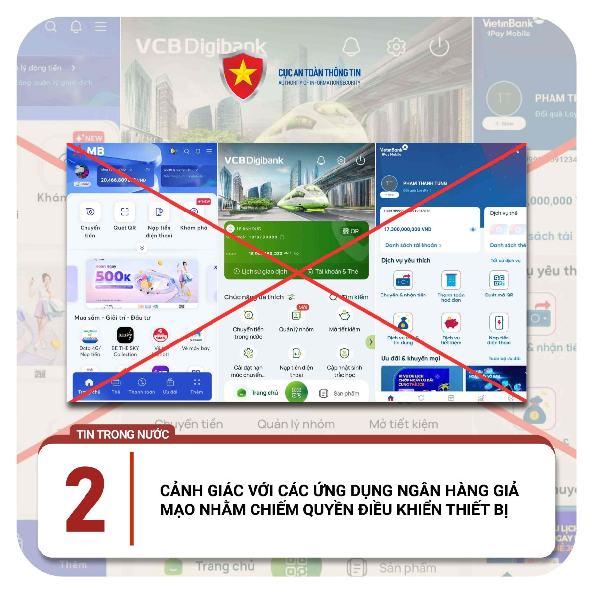 Xuất hiện ứng dụng ngân hàng giả có thể chiếm quyền điều khiển điện thoại