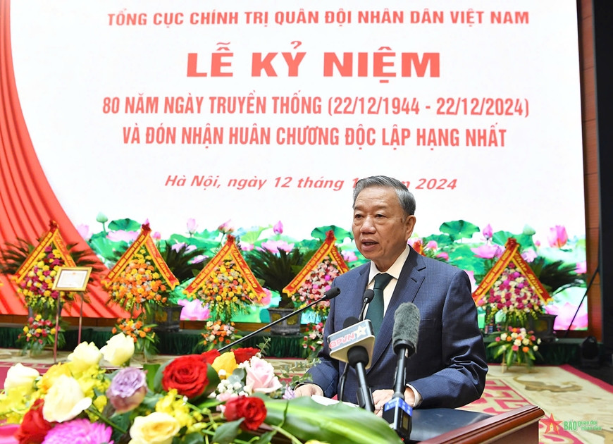 Toàn văn phát biểu của Tổng Bí thư Tô Lâm tại Lễ kỷ niệm 80 năm Ngày truyền thống Tổng cục Chính trị QĐND Việt Nam- Ảnh 1.
