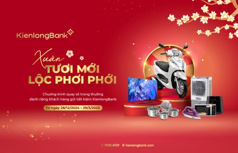 KienlongBank (KLB) dành 1,2 tỷ đồng 'phát lộc' cho khách hàng gửi tiền dịp năm mới