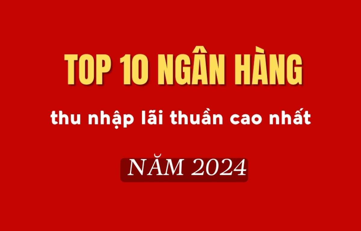 TOP 10 ngân hàng có thu nhập lãi thuần cao nhất năm 2024